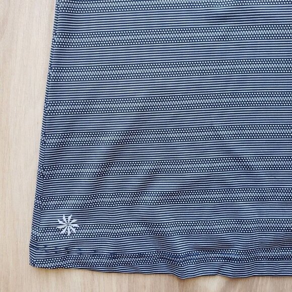 Athleta Max Out Blue Striped Tank Top Low Back Side Tie Sleeveless Tee Womens XS - Picture 5 of 12